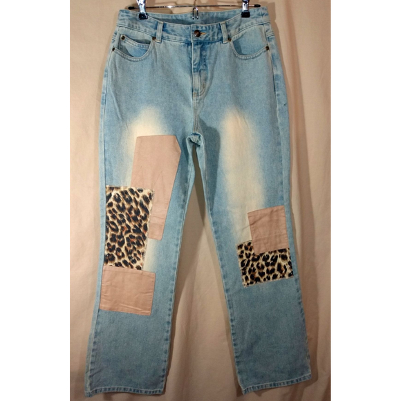 Newport News Denim - Jeanology | Faded and Patched Jeans | 100% Cotton | Size 10 (32 inch)